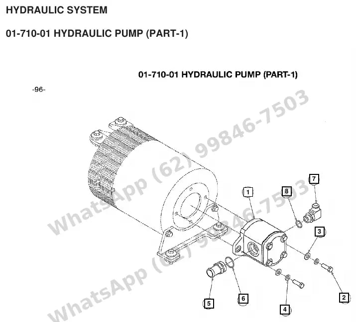 Vista explodida de peças do Catálogo Caterpillar EC35N – exemplo 2