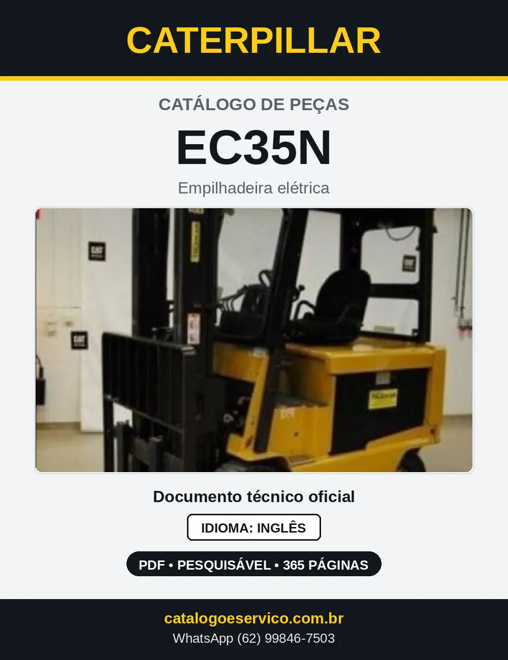 Capa do Catálogo de Peças Caterpillar EC35N em PDF