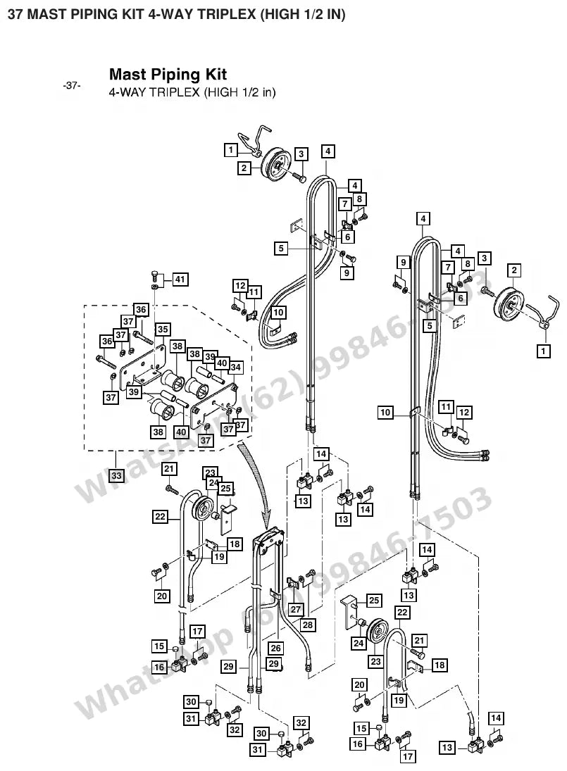 Vista explodida de peças do Catálogo Caterpillar EC55N – exemplo 3
