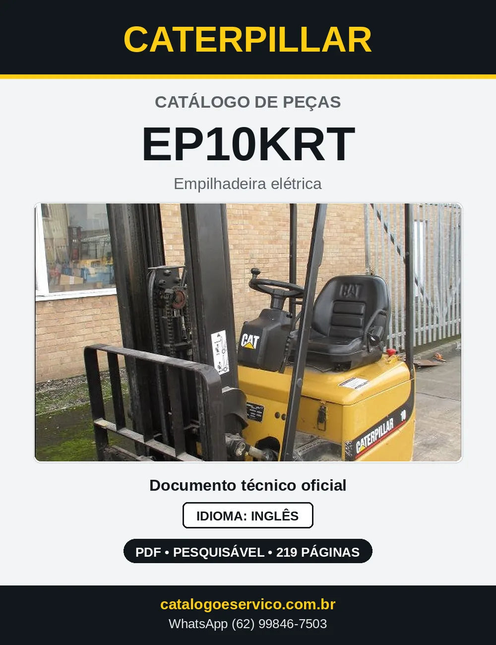 Capa do Catálogo de Peças Caterpillar EP10KRT em PDF