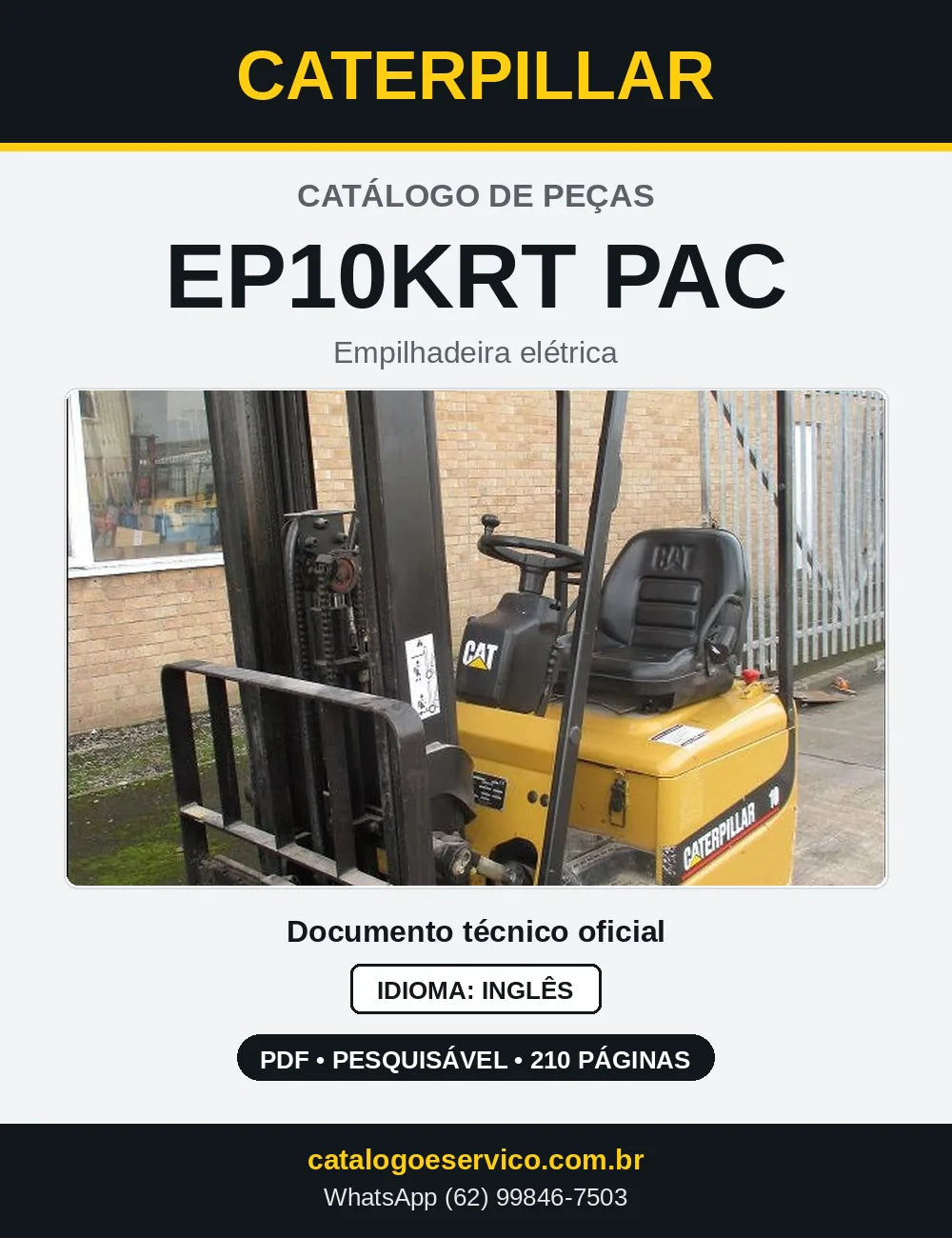 Capa do Catálogo de Peças Caterpillar EP10KRT PAC em PDF