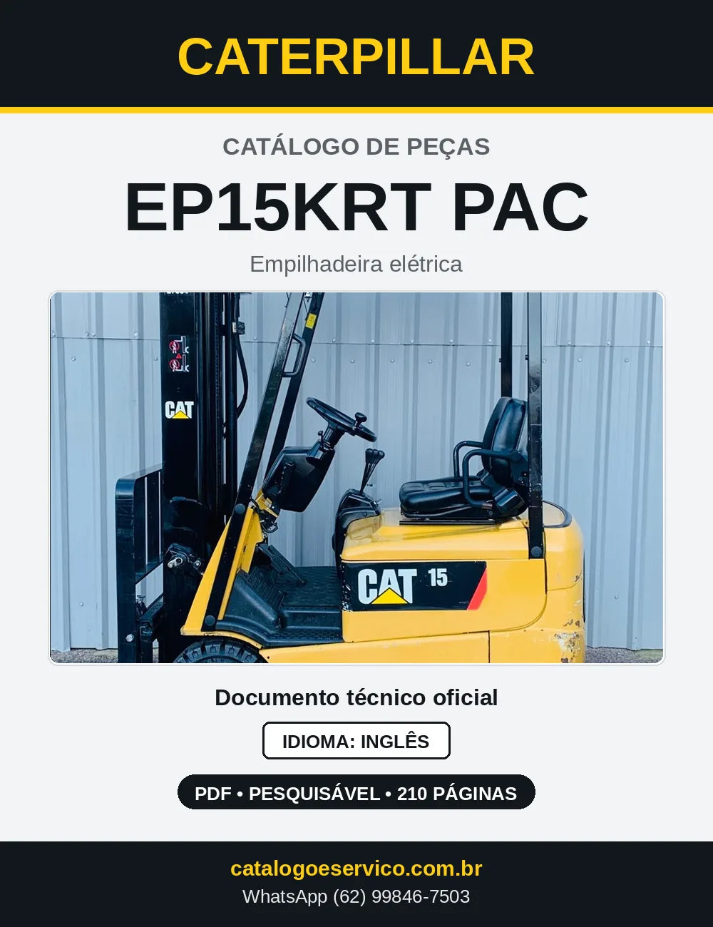 Capa do Catálogo de Peças Caterpillar EP15KRT PAC em PDF