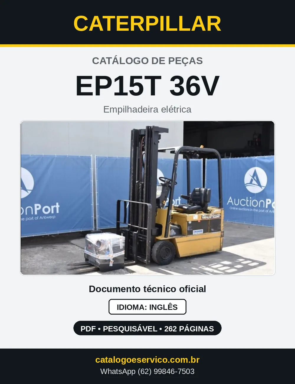 Capa do Catálogo de Peças Caterpillar EP15T 36V em PDF