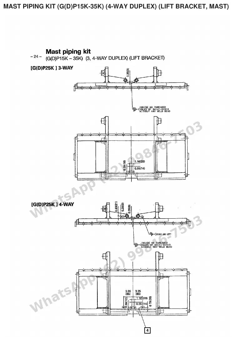 Vista explodida de peças do Catálogo Caterpillar EP16 36/48V MCIII – exemplo 1