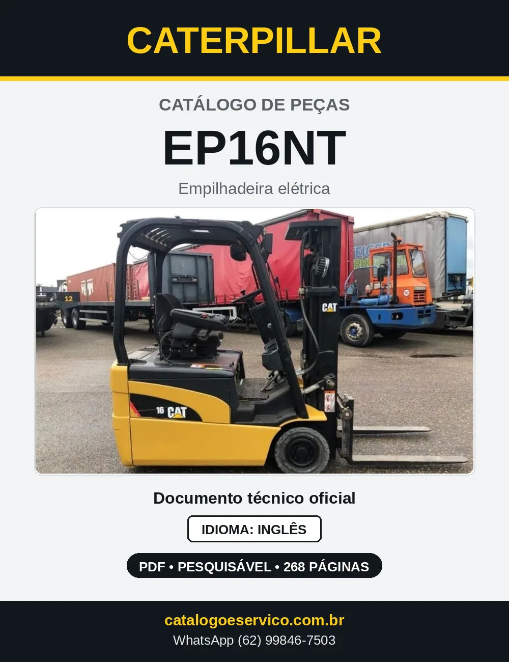Capa do Catálogo de Peças Caterpillar EP16NT em PDF