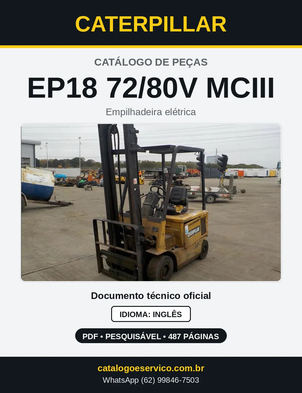Capa do Catálogo de Peças Caterpillar EP18 72/80V MCIII em PDF