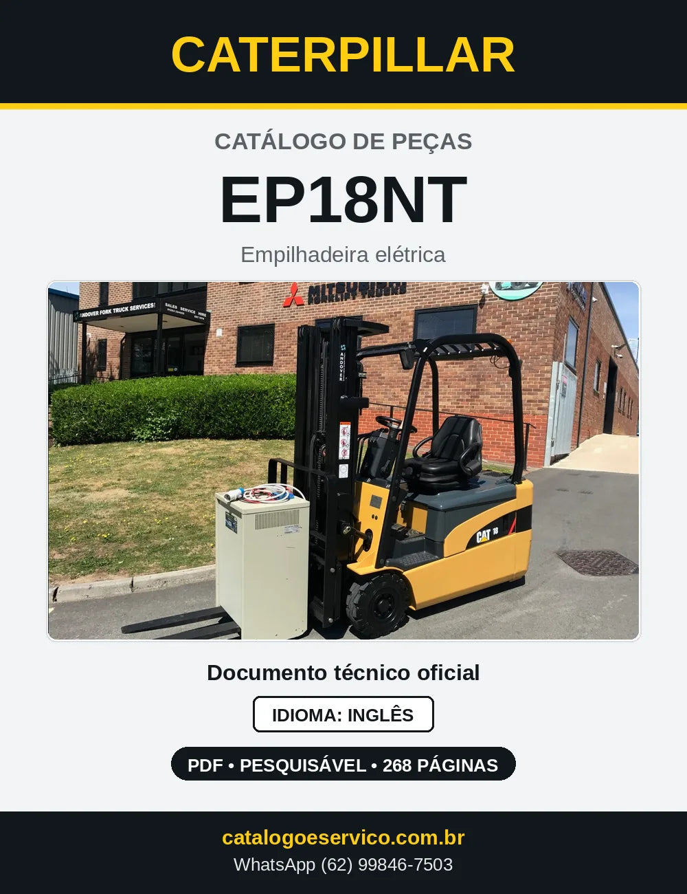 Capa do Catálogo de Peças Caterpillar EP18NT em PDF