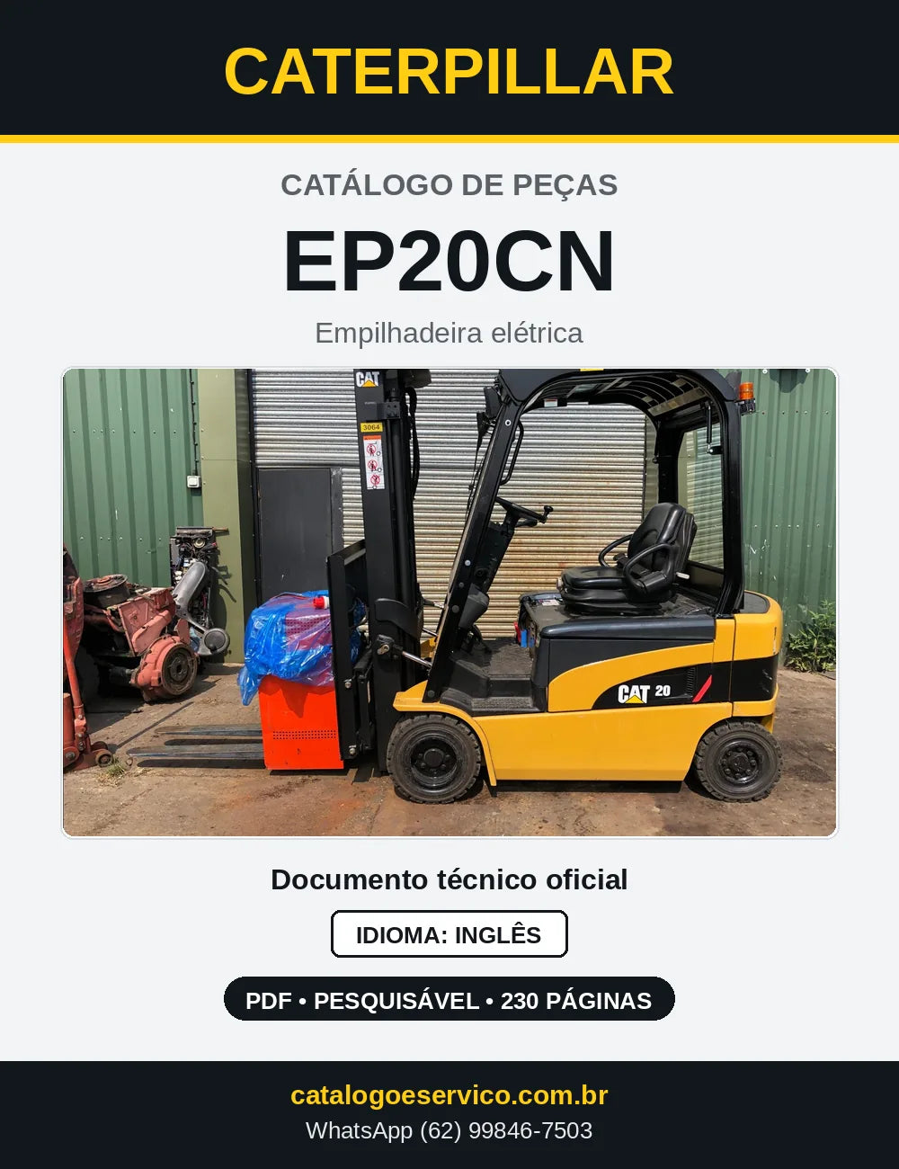 Capa do Catálogo de Peças Caterpillar EP20CN em PDF