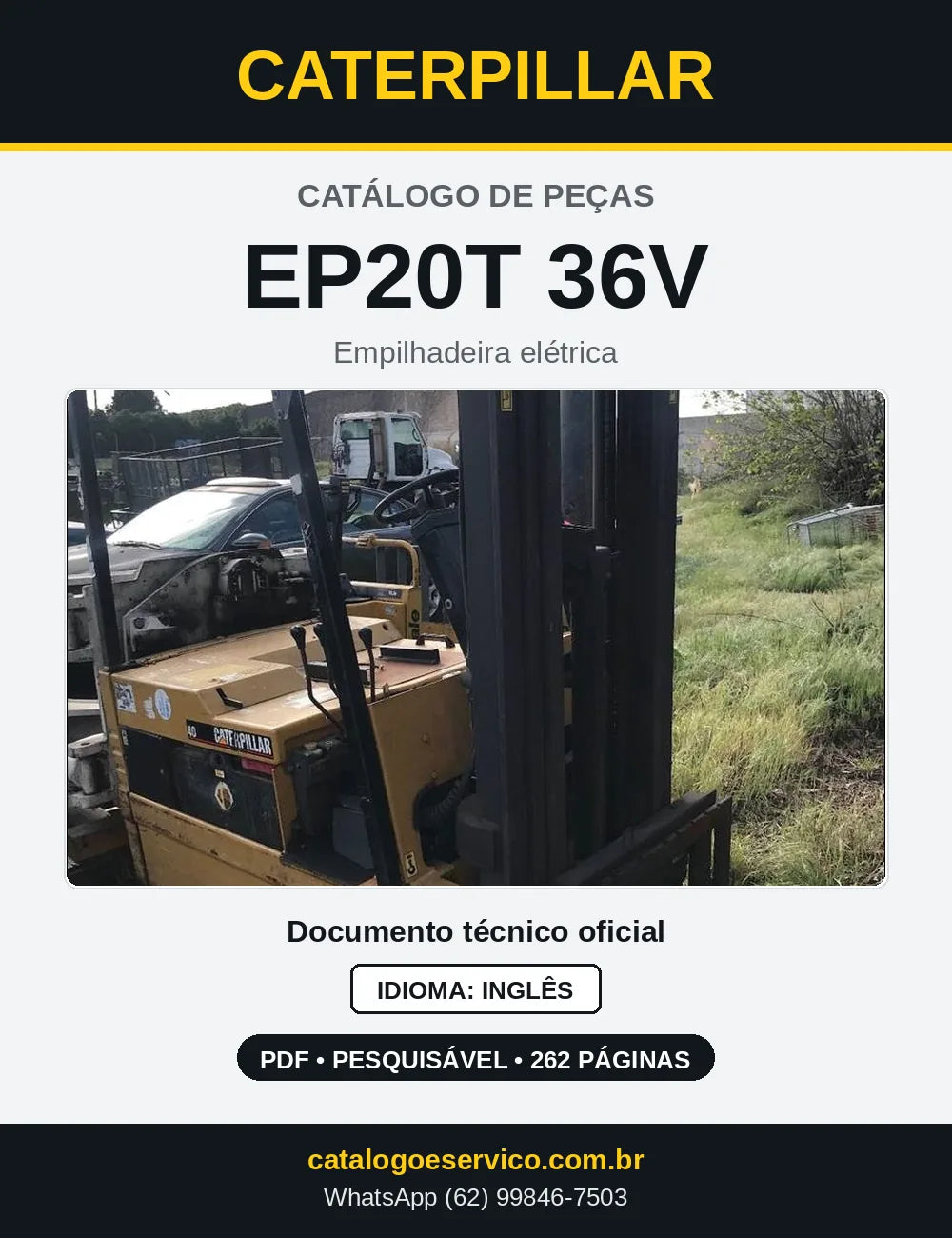 Capa do Catálogo de Peças Caterpillar EP20T 36V em PDF
