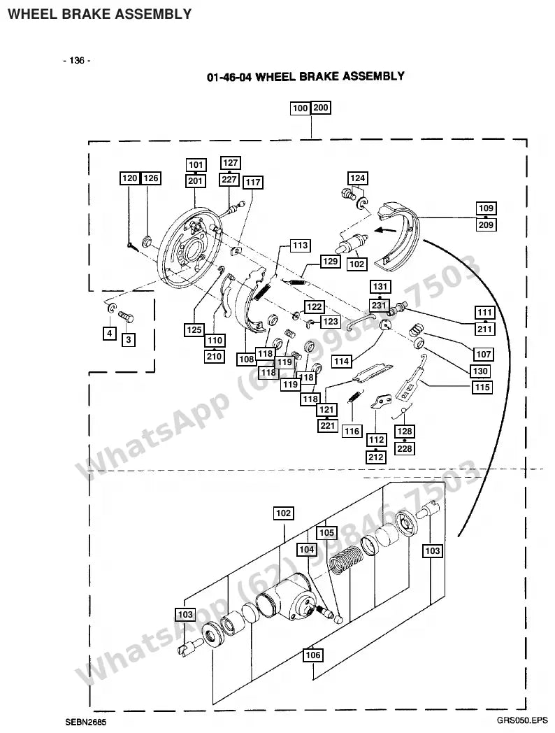 Vista explodida de peças do Catálogo Caterpillar EP25 36/48V MCII – exemplo 2