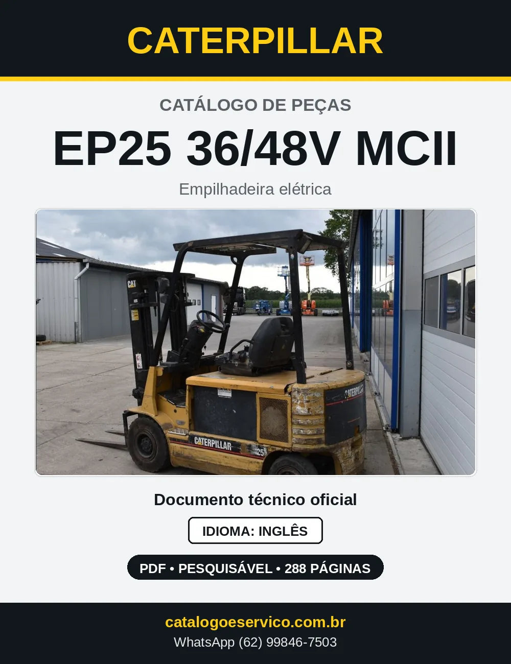 Capa do Catálogo de Peças Caterpillar EP25 36/48V MCII em PDF