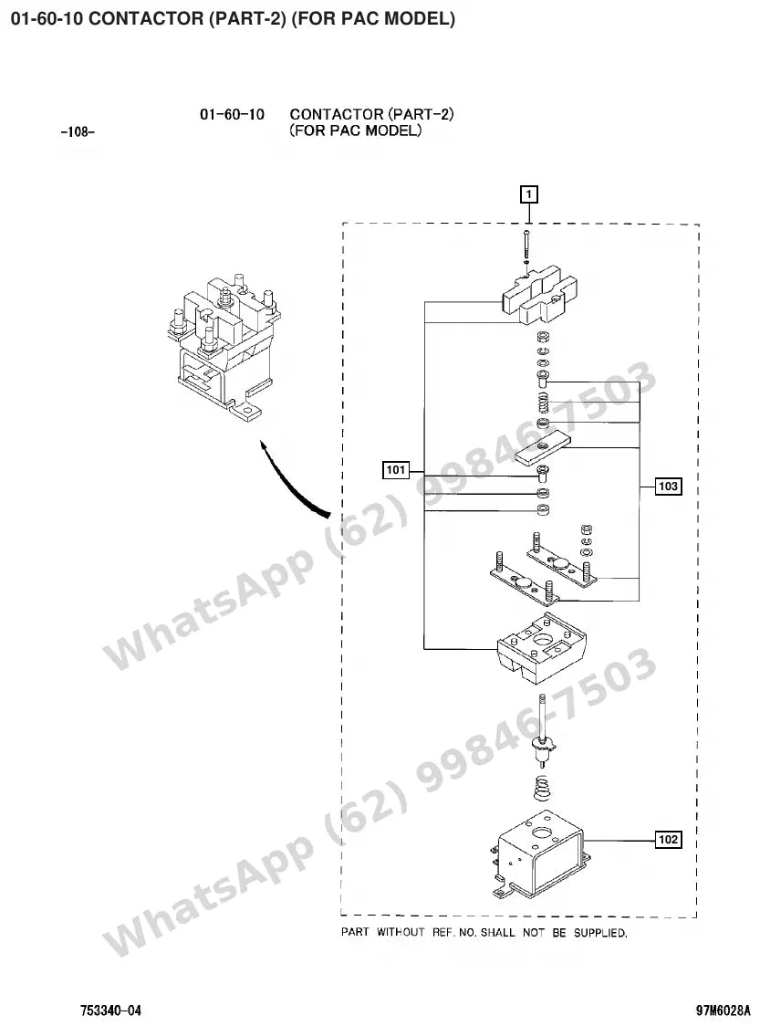 Vista explodida de peças do Catálogo Caterpillar EP30K PAC – exemplo 2