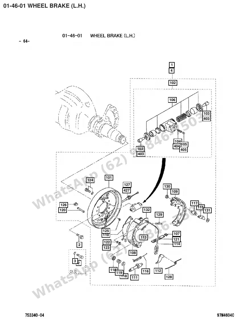 Vista explodida de peças do Catálogo Caterpillar EP35K – exemplo 1