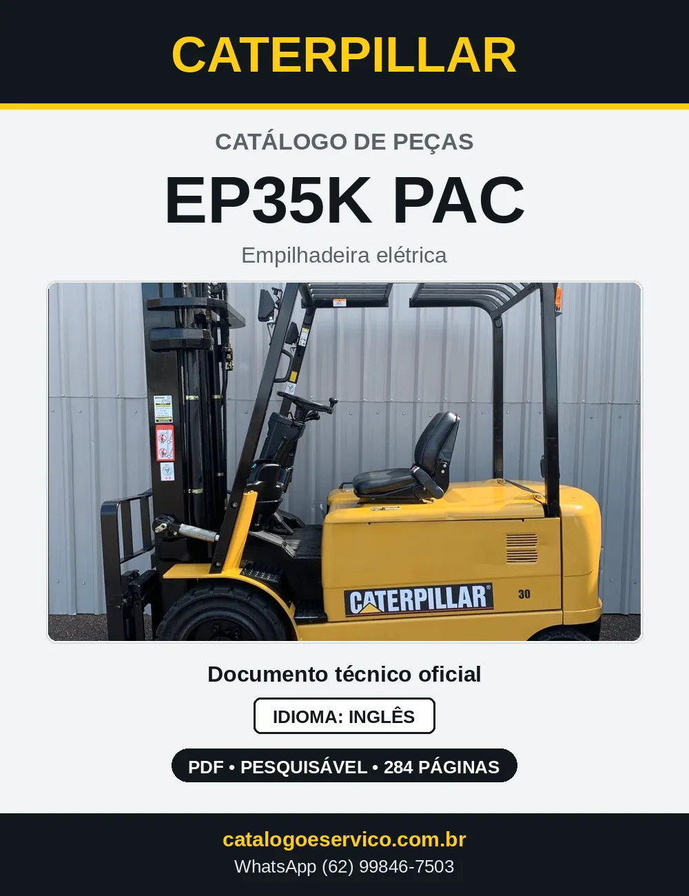 Capa do Catálogo de Peças Caterpillar EP35K PAC em PDF