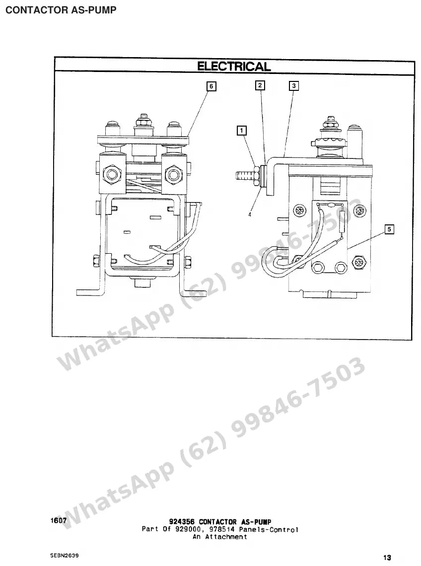 Vista explodida de peças do Catálogo Caterpillar F25 – exemplo 3