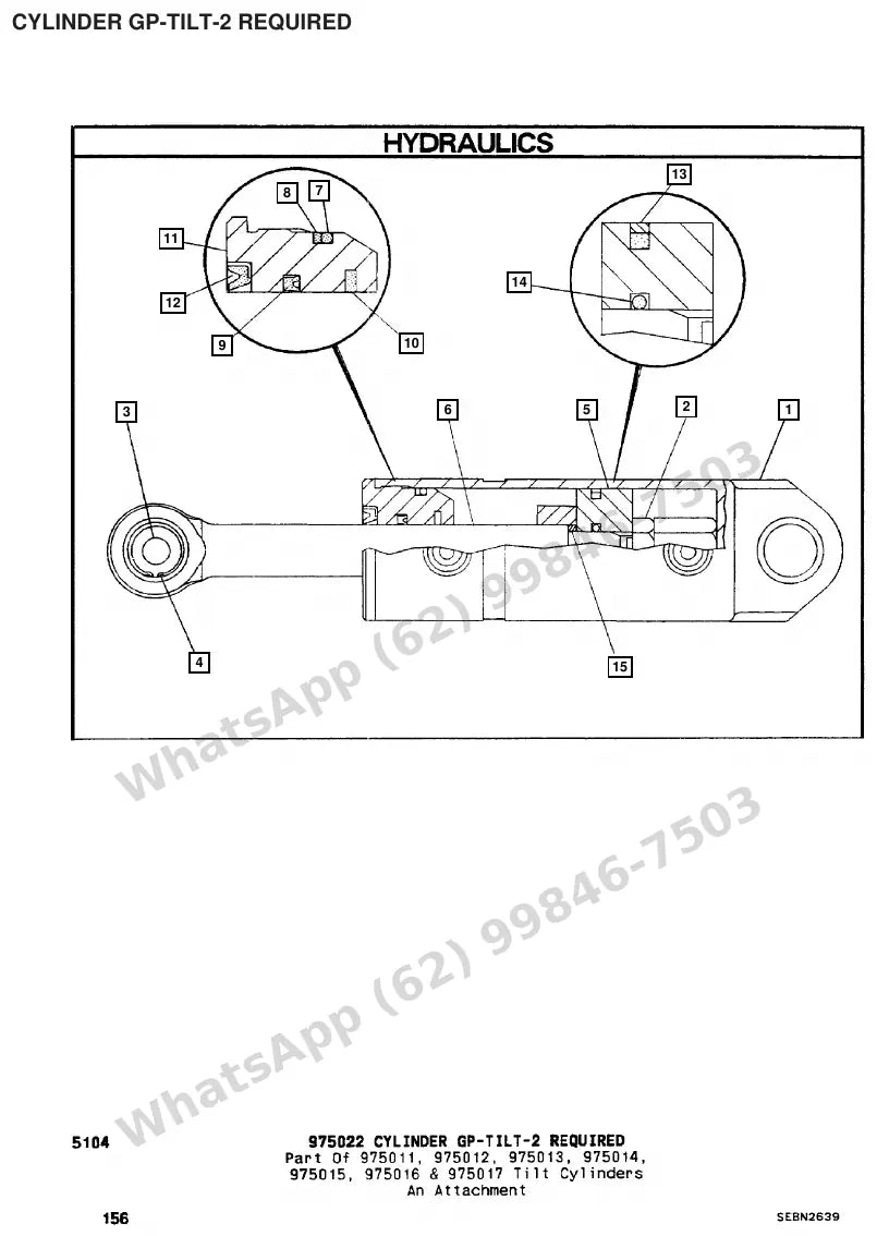 Vista explodida de peças do Catálogo Caterpillar F30 – exemplo 4