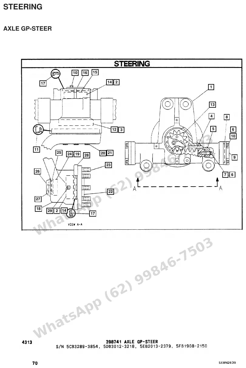 Vista explodida de peças do Catálogo Caterpillar F35 – exemplo 3