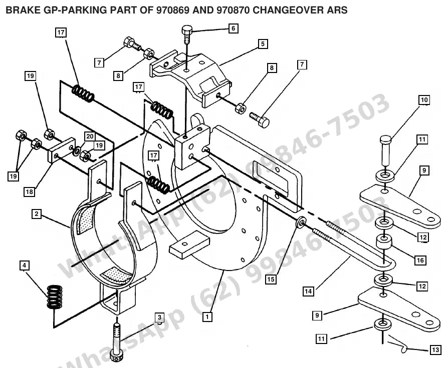 Vista explodida de peças do Catálogo Caterpillar F40D P – exemplo 2