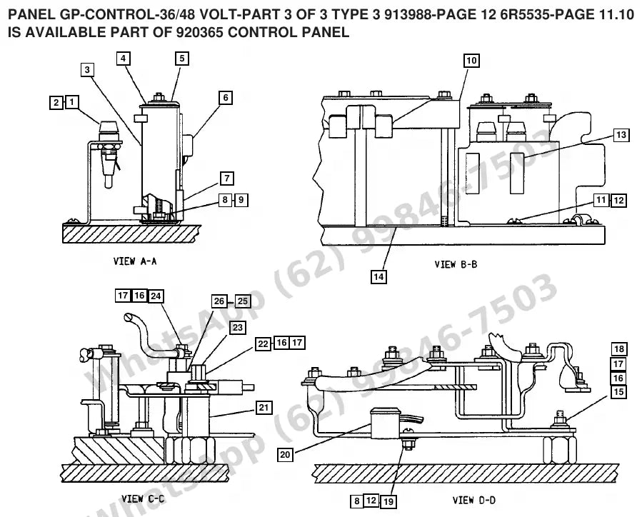 Vista explodida de peças do Catálogo Caterpillar F50D SA – exemplo 2