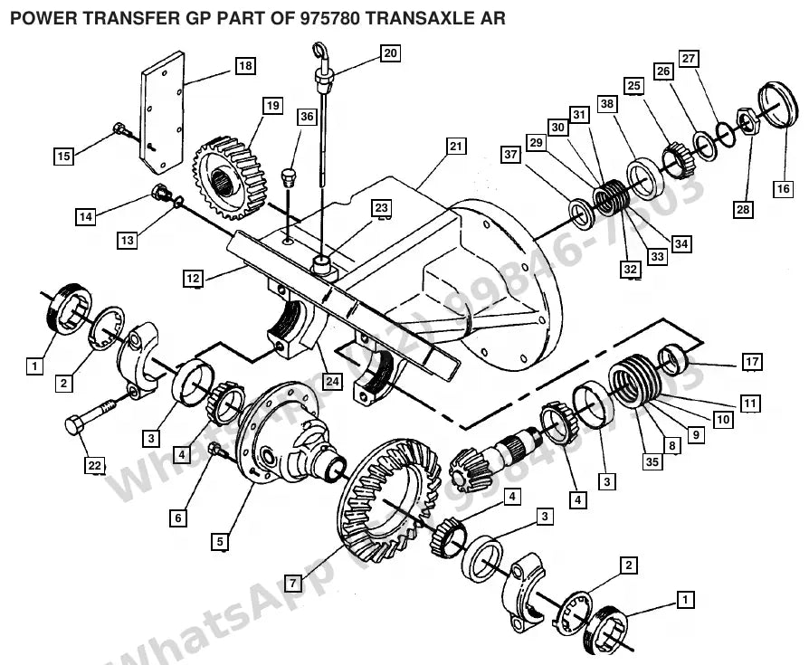 Vista explodida de peças do Catálogo Caterpillar F60D P – exemplo 1