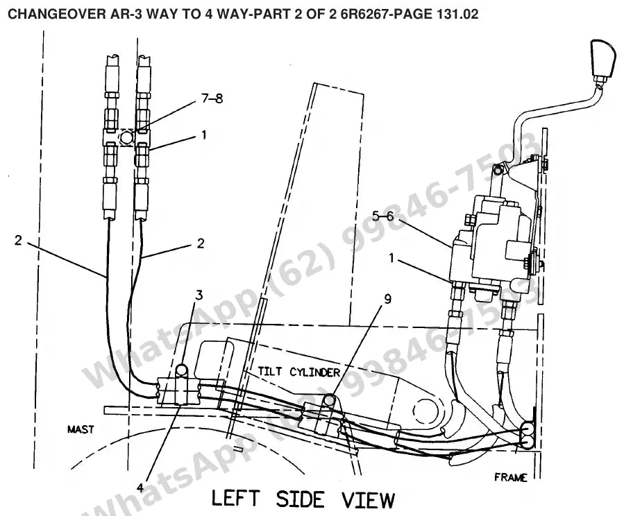 Vista explodida de peças do Catálogo Caterpillar F60D P – exemplo 2