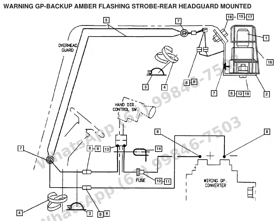 Vista explodida de peças do Catálogo Caterpillar F60D SA – exemplo 2