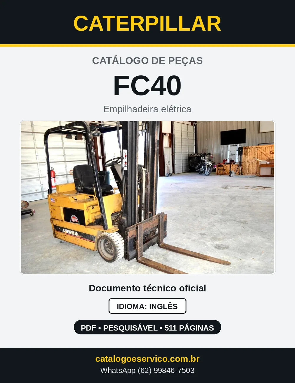 Capa do Catálogo de Peças Caterpillar FC40 em PDF