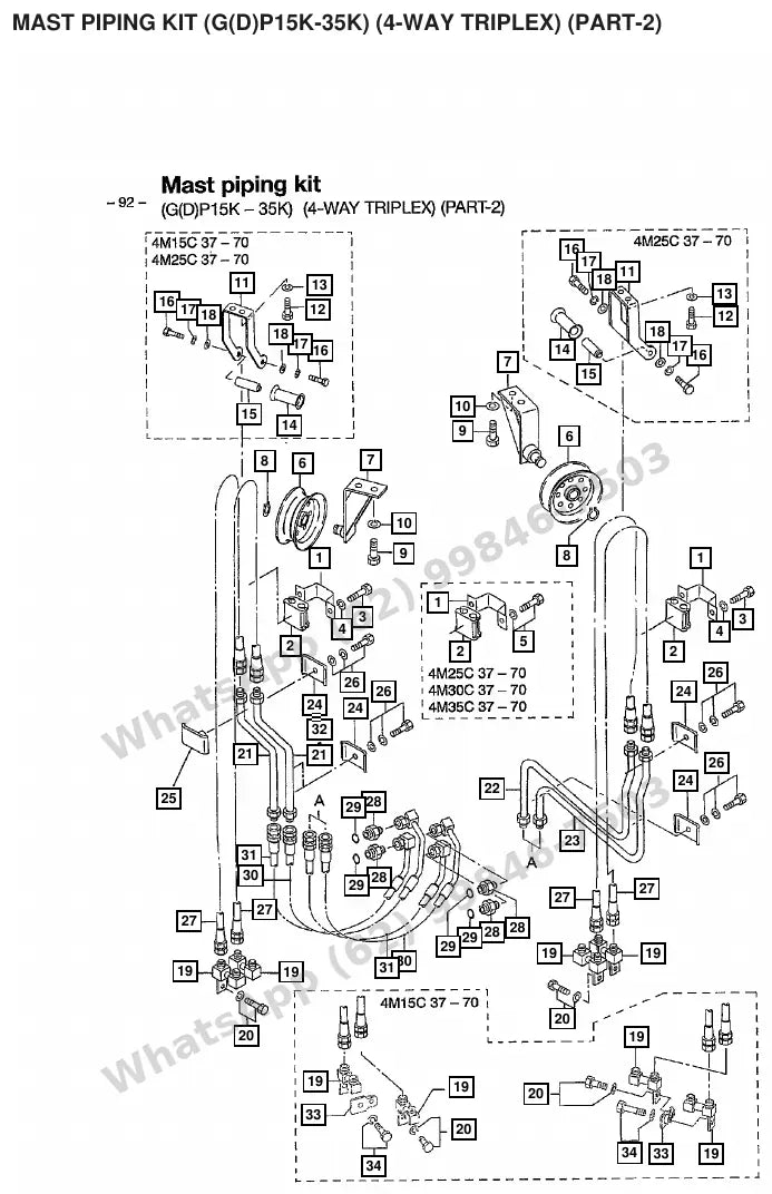 Vista explodida de peças do Catálogo Caterpillar GC15K-LP – exemplo 1