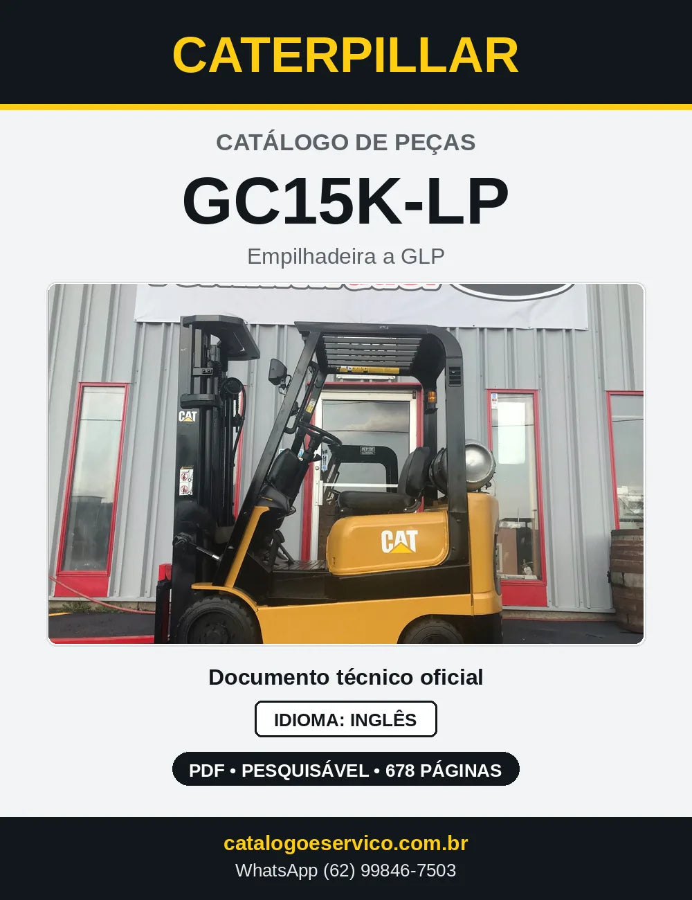 Capa do Catálogo de Peças Caterpillar GC15K-LP em PDF