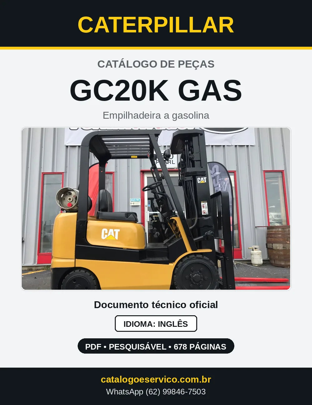 Capa do Catálogo de Peças Caterpillar GC20K GAS em PDF