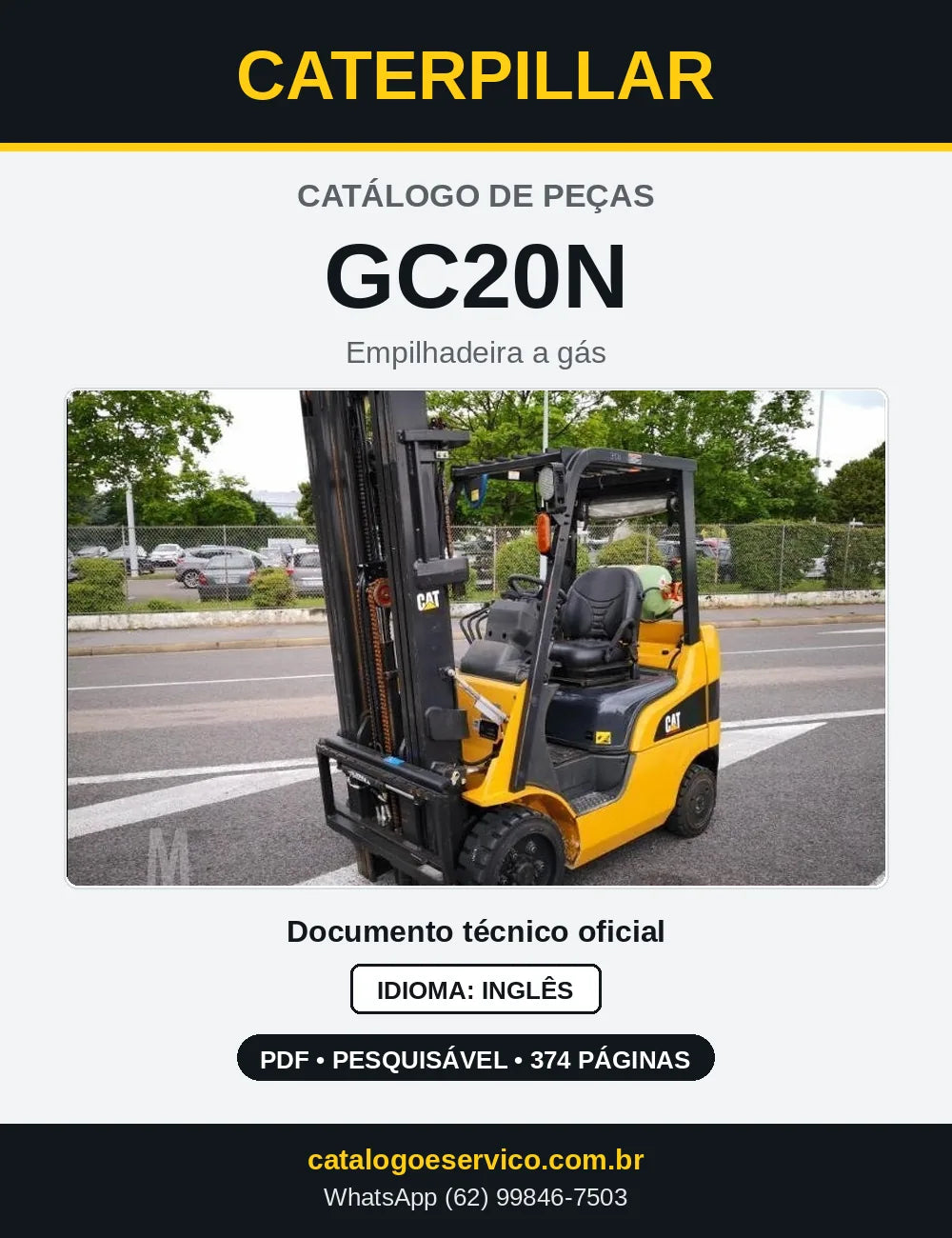 Capa do Catálogo de Peças Caterpillar GC20N em PDF