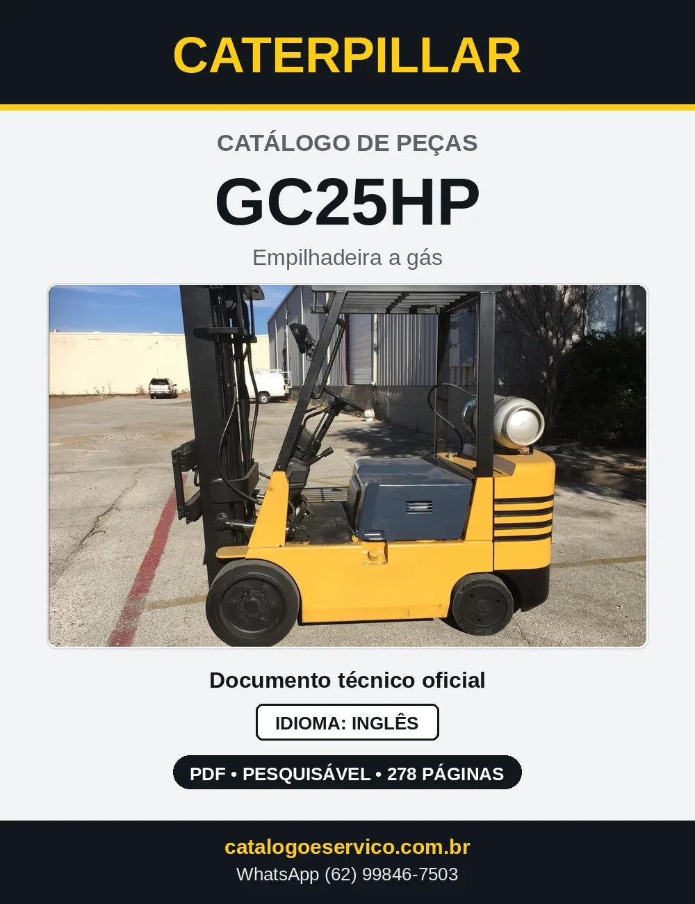 Capa do Catálogo de Peças Caterpillar GC25HP em PDF