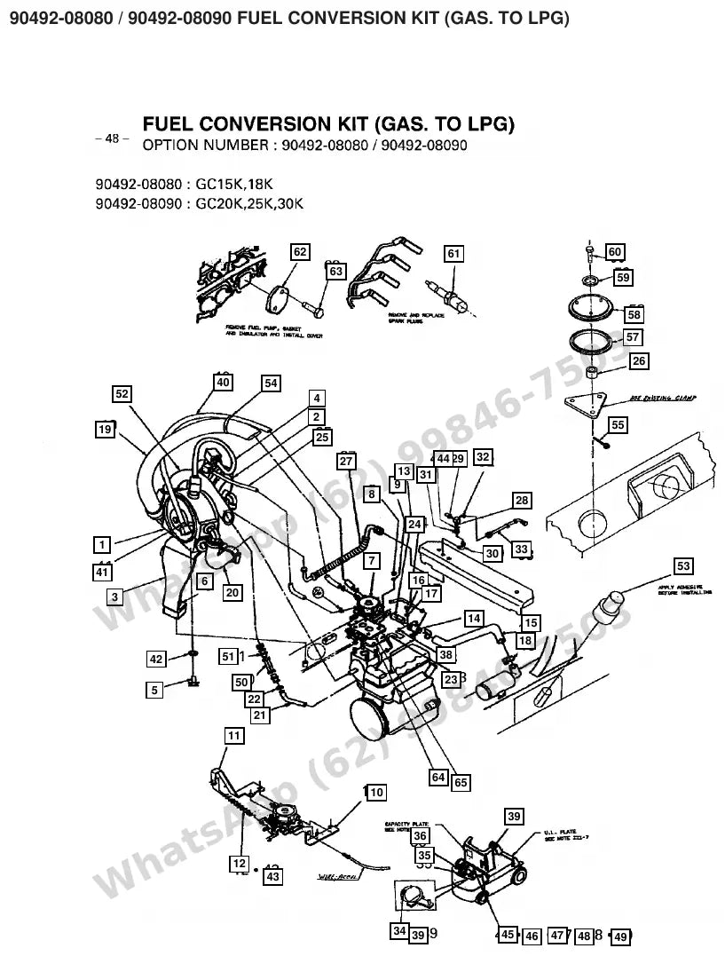 Vista explodida de peças do Catálogo Caterpillar GC25K HP – exemplo 4