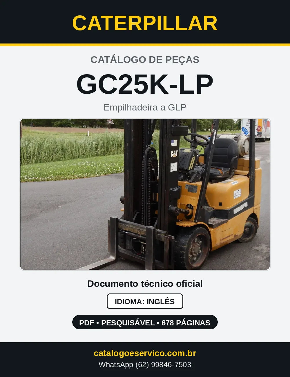 Capa do Catálogo de Peças Caterpillar GC25K-LP em PDF