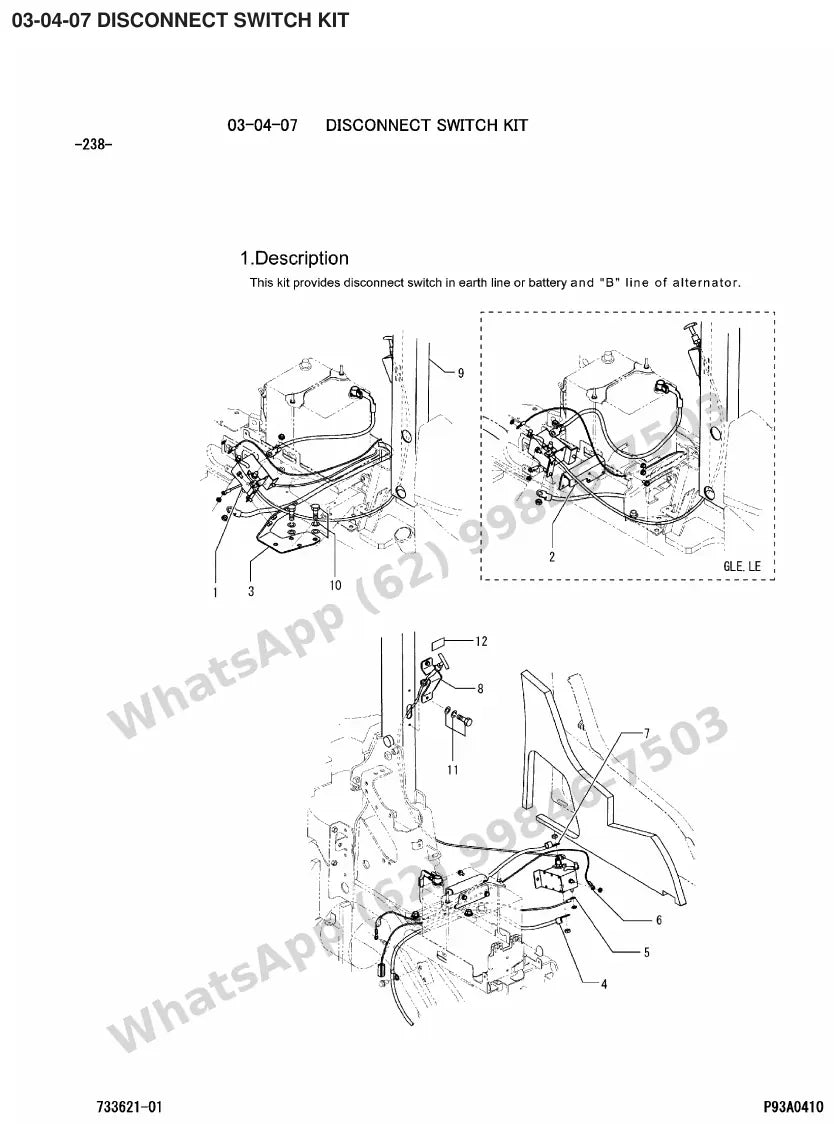 Vista explodida de peças do Catálogo Caterpillar GC25N – exemplo 3