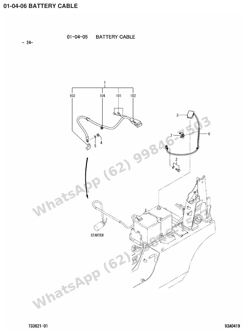 Vista explodida de peças do Catálogo Caterpillar GC28N – exemplo 2
