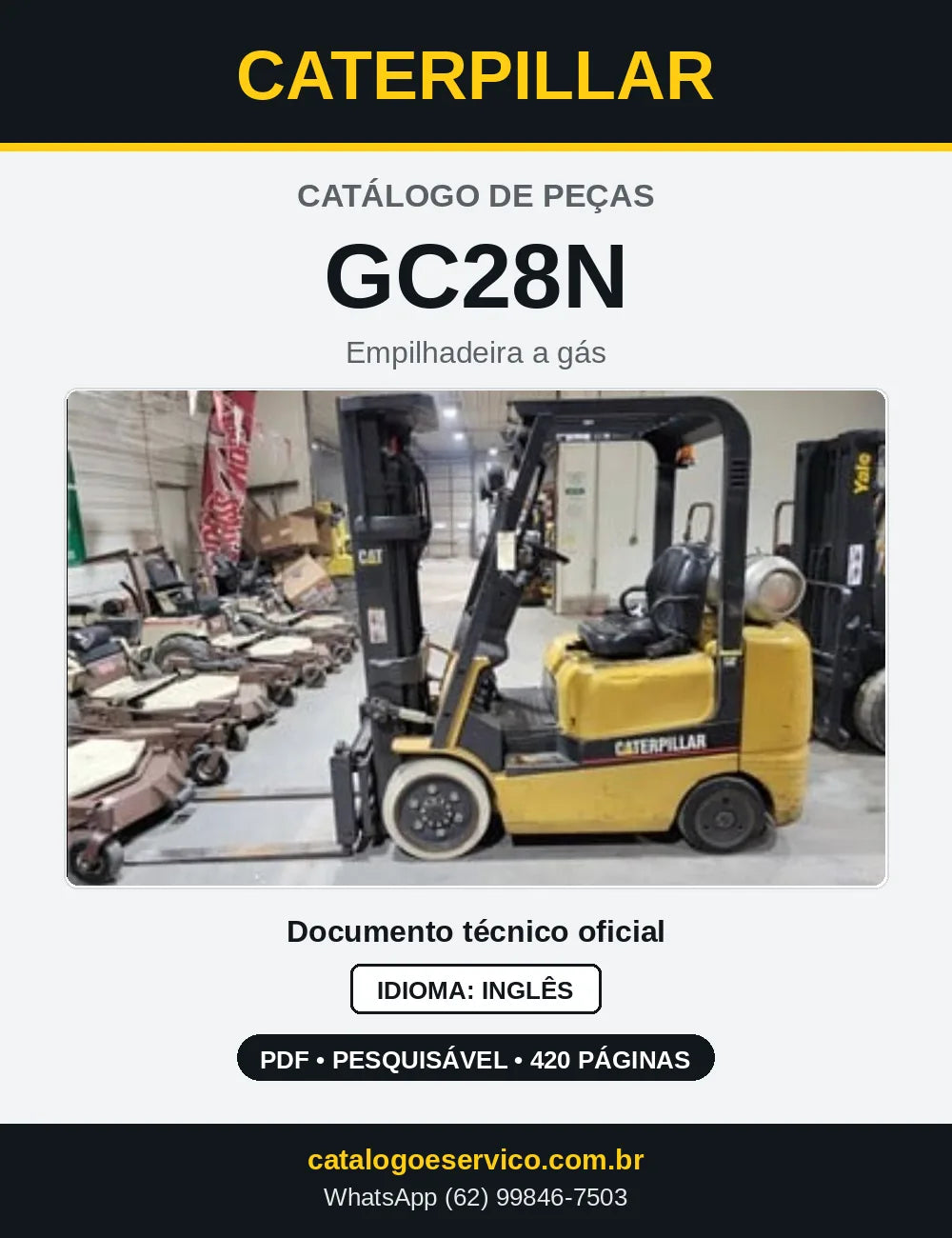 Capa do Catálogo de Peças Caterpillar GC28N em PDF