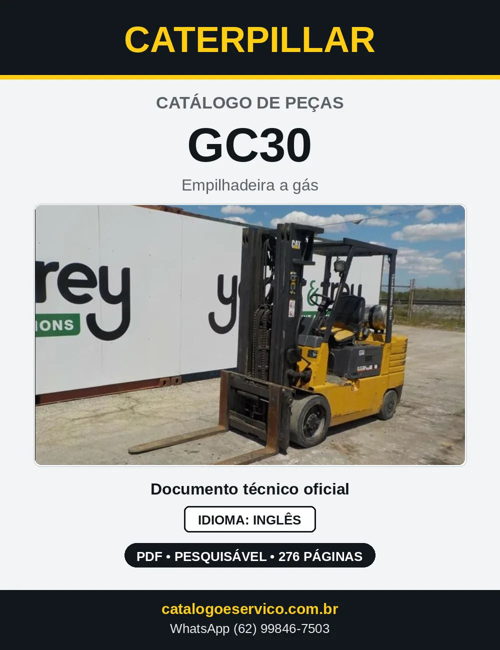 Capa do Catálogo de Peças Caterpillar GC30 em PDF