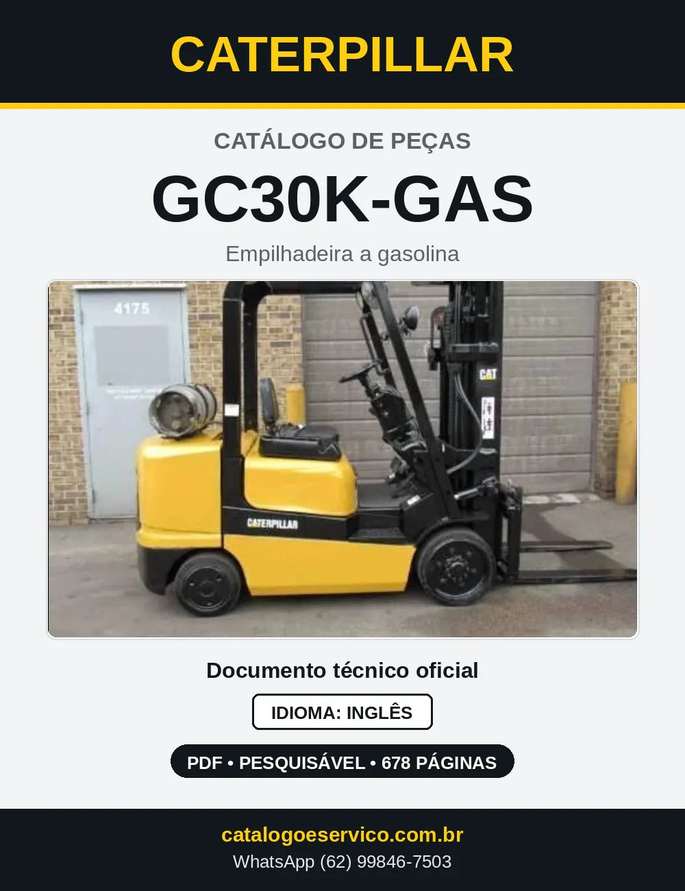 Capa do Catálogo de Peças Caterpillar GC30K-GAS em PDF
