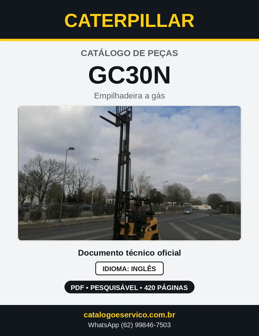 Capa do Catálogo de Peças Caterpillar GC30N em PDF