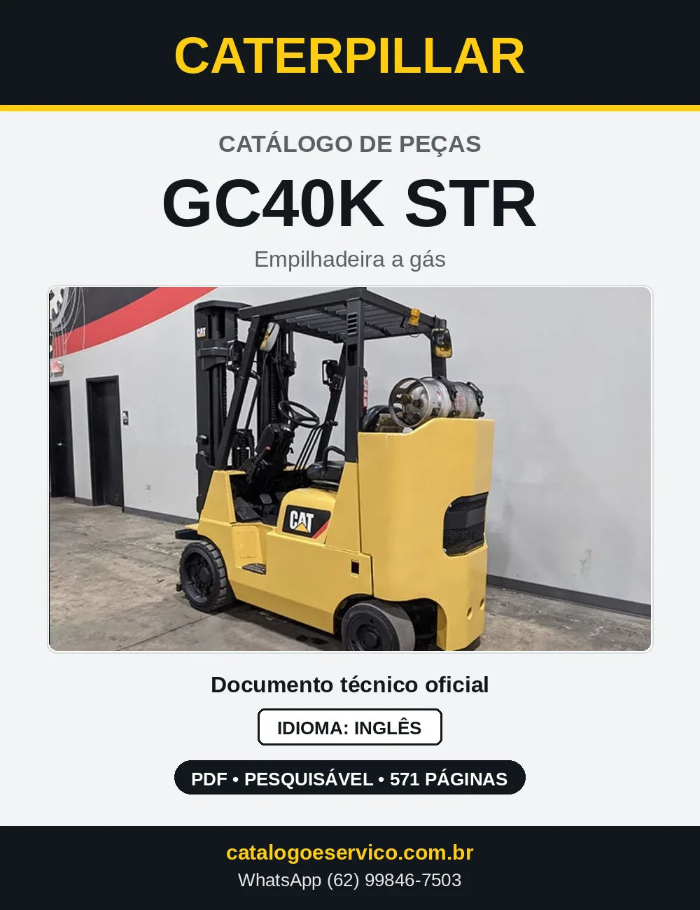 Capa do Catálogo de Peças Caterpillar GC40K STR em PDF