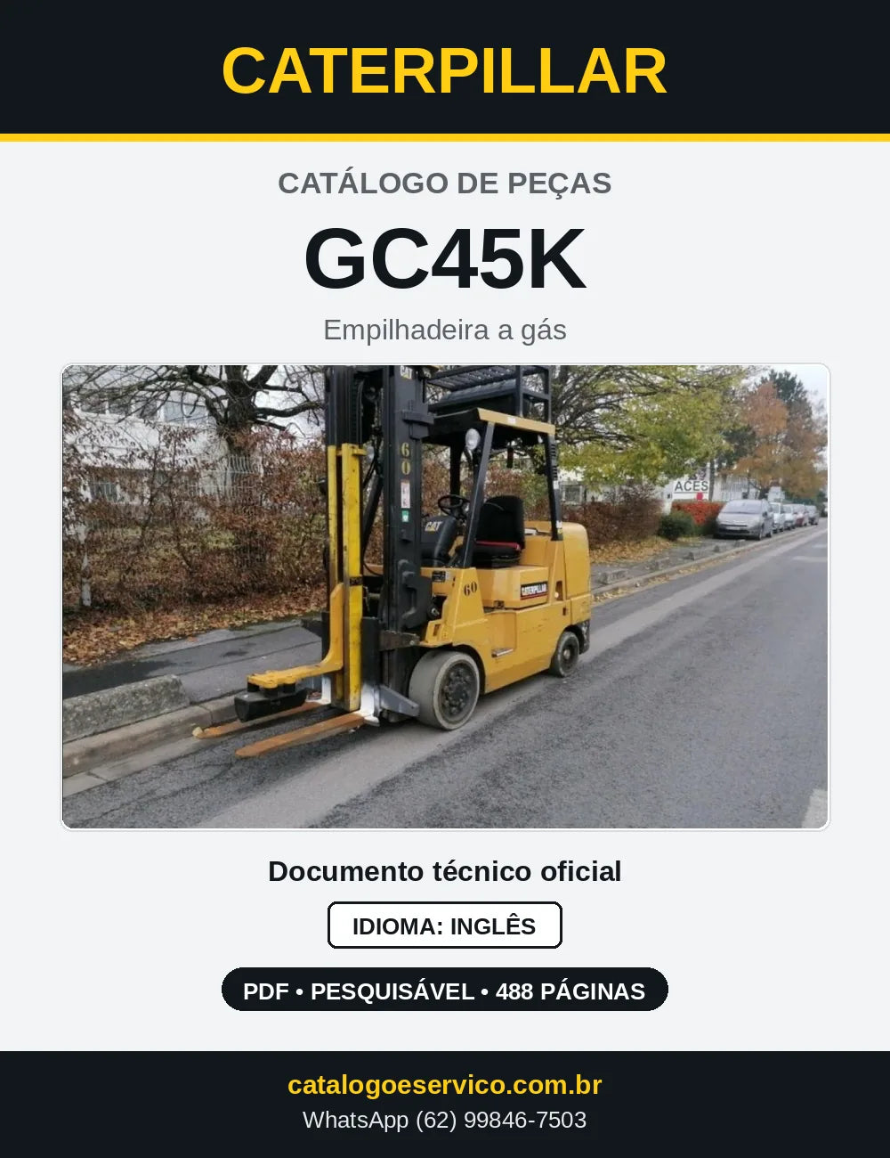 Capa do Catálogo de Peças Caterpillar GC45K em PDF