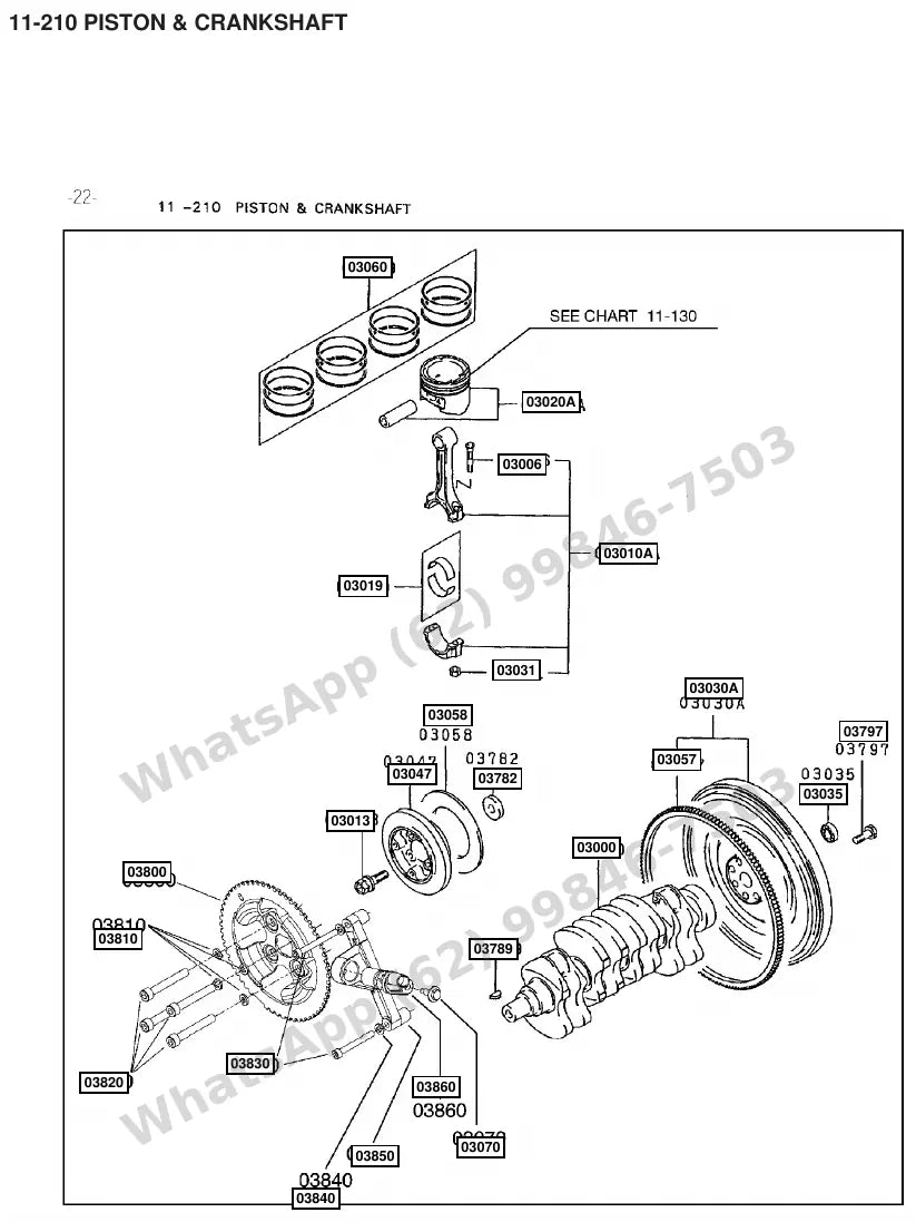 Vista explodida de peças do Catálogo Caterpillar GP15 MC – exemplo 2