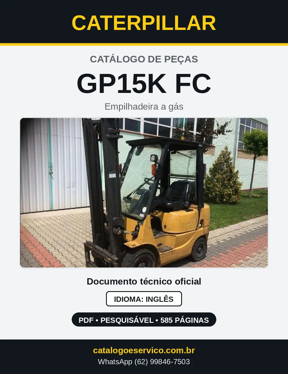 Capa do Catálogo de Peças Caterpillar GP15K FC em PDF