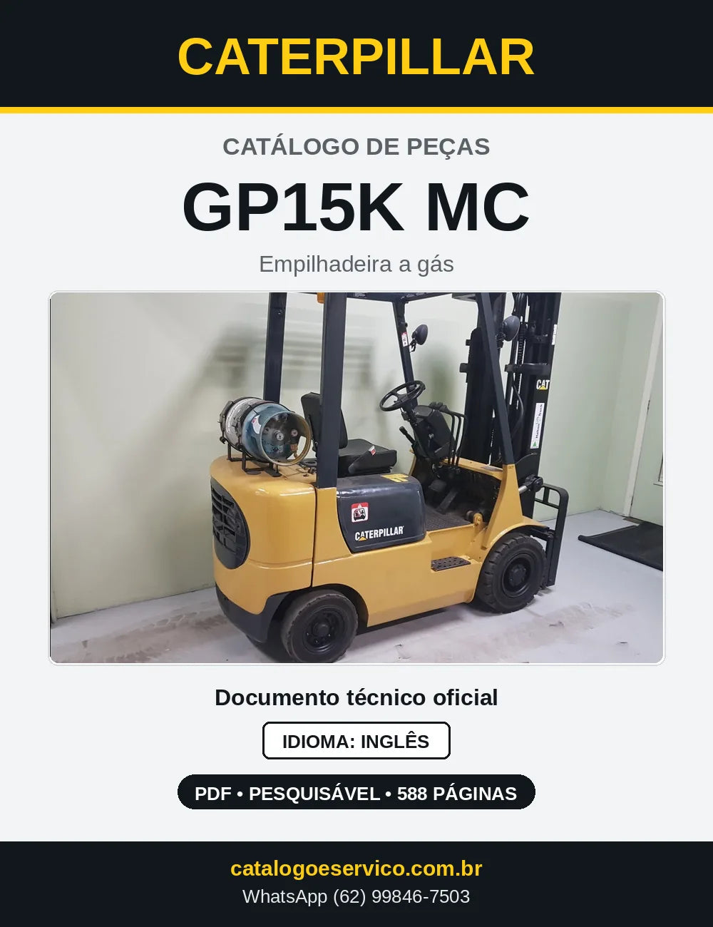 Capa do Catálogo de Peças Caterpillar GP15K MC em PDF