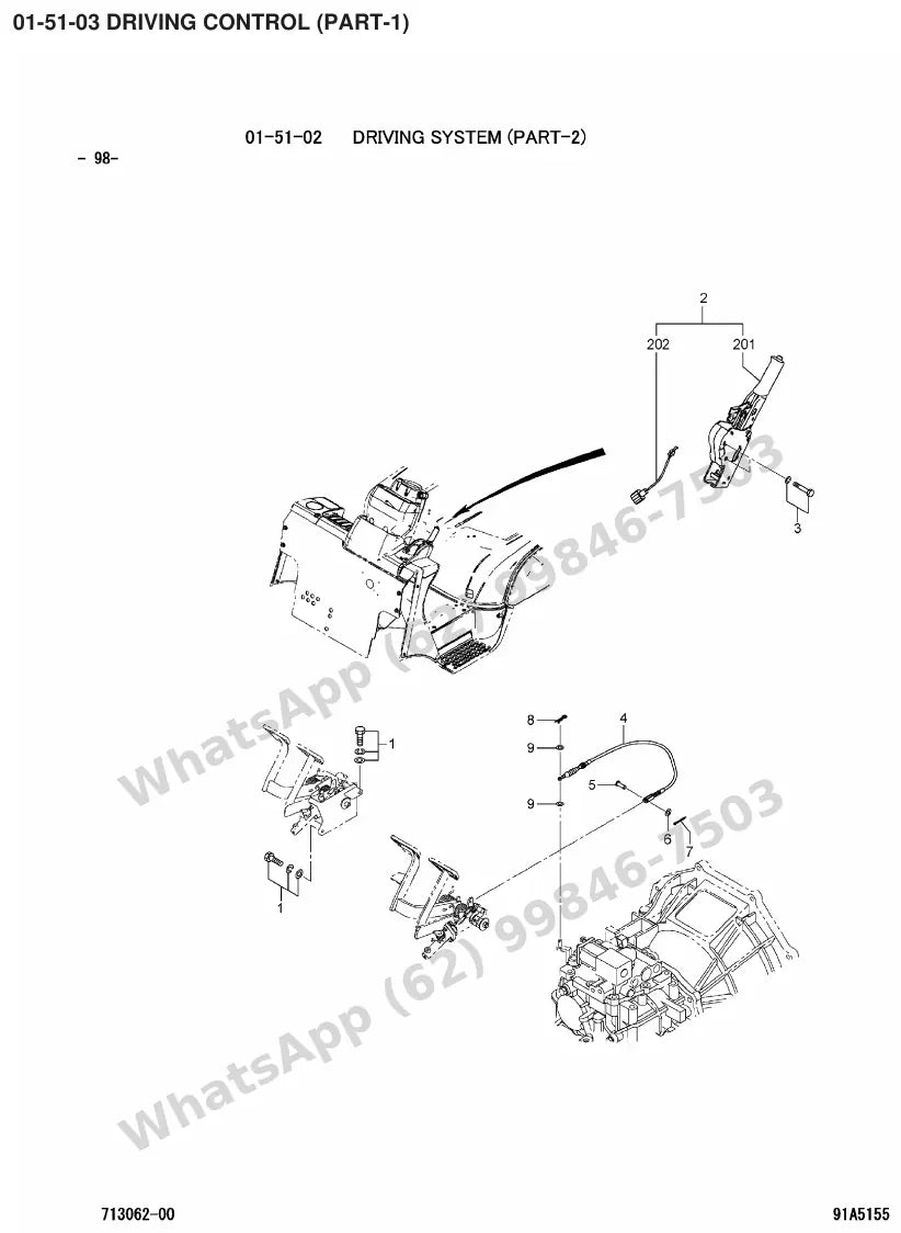Vista explodida de peças do Catálogo Caterpillar GP15N – exemplo 3