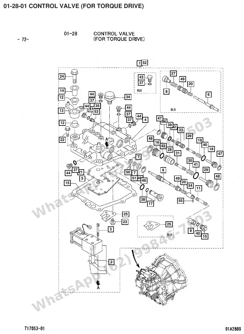 Vista explodida de peças do Catálogo Caterpillar GP18N – exemplo 2