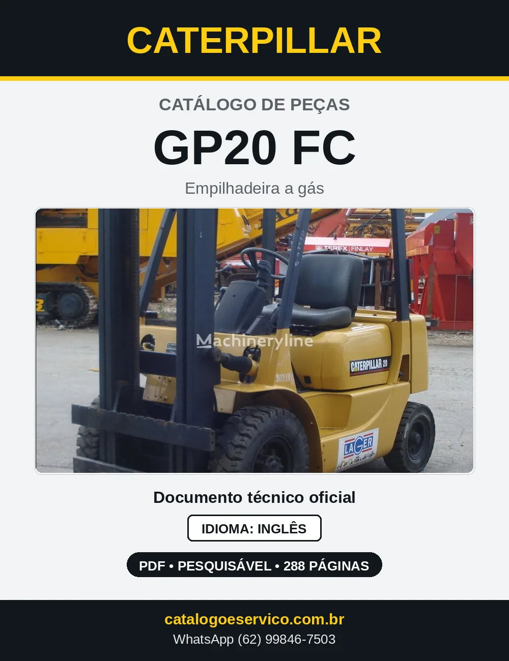Capa do Catálogo de Peças Caterpillar GP20 FC em PDF
