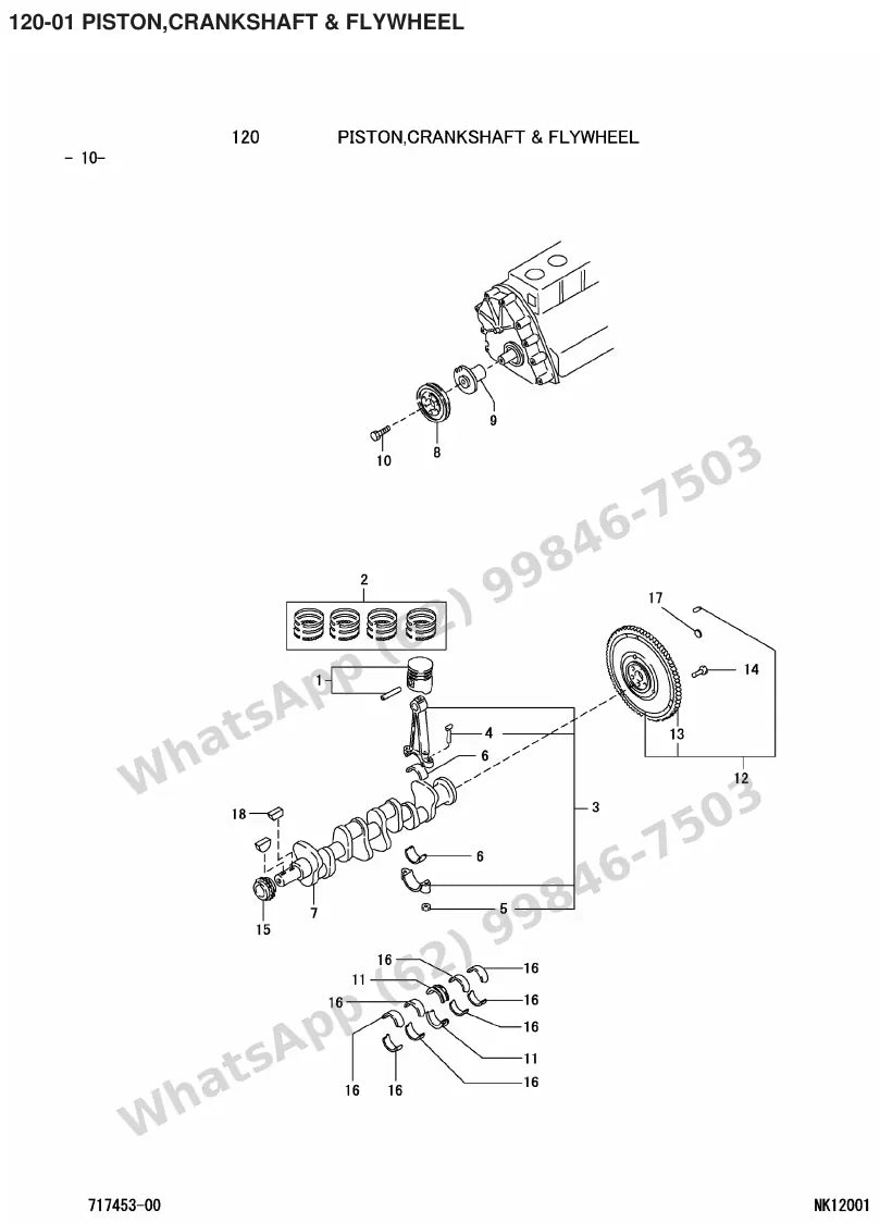 Vista explodida de peças do Catálogo Caterpillar GP20CN – exemplo 3