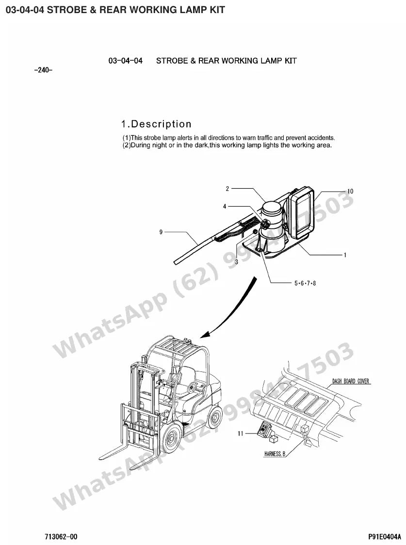 Vista explodida de peças do Catálogo Caterpillar GP20HN – exemplo 4